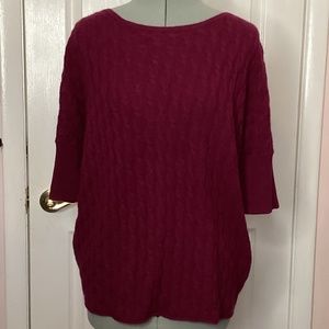 Garnet hill red  cable knit sweater Womens medium